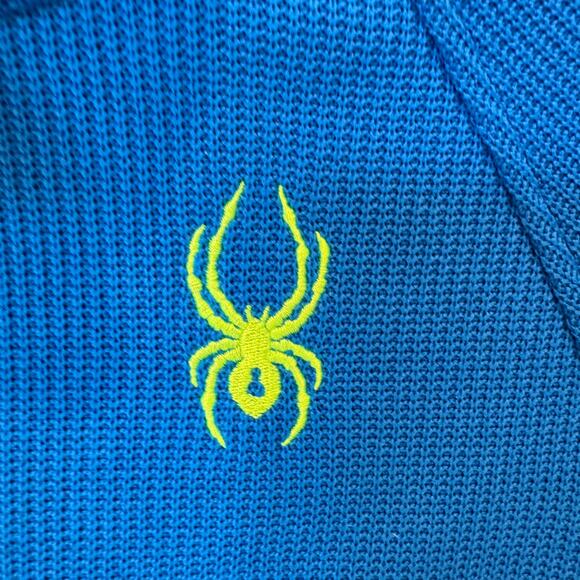Spyder Blue Knit Zip Up Fleece Lined Jacket Size Youth Small 7/8 - Picture 2 of 11